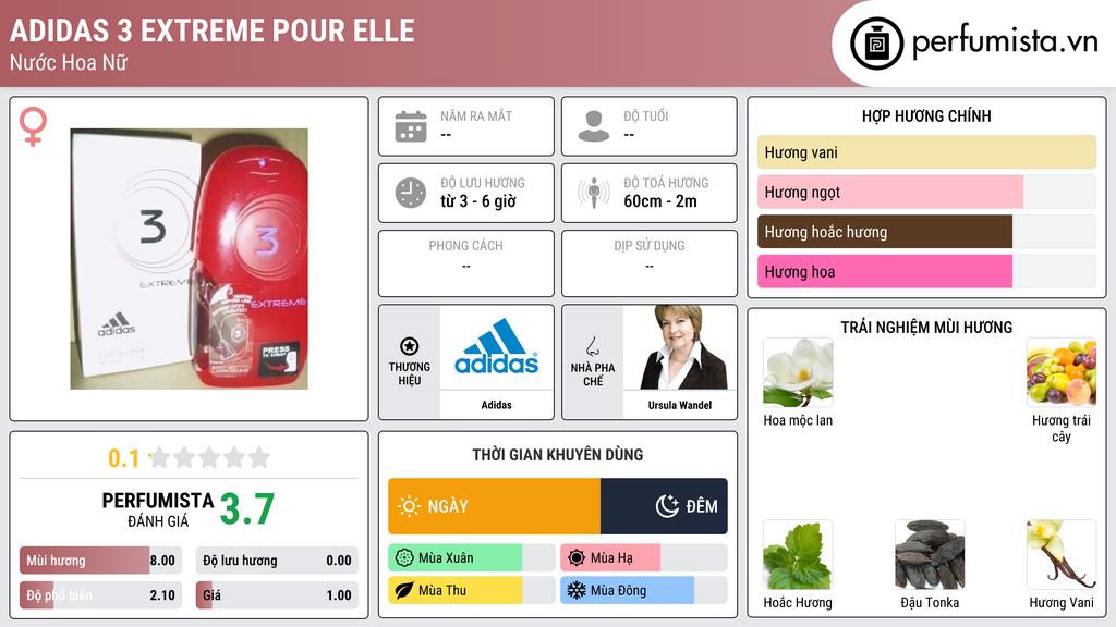 Thông tin chi tiết Adidas 3 Extreme Pour Elle
