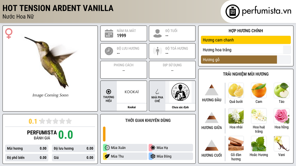 Thông tin chi tiết Hot Tension Ardent Vanilla