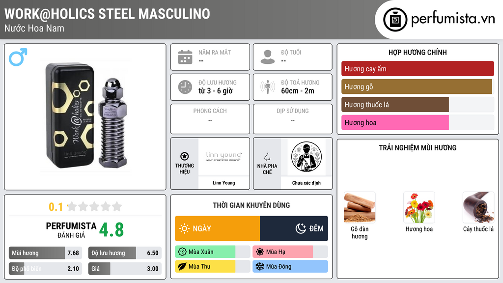 Thông tin chi tiết Work@Holics Steel Masculino