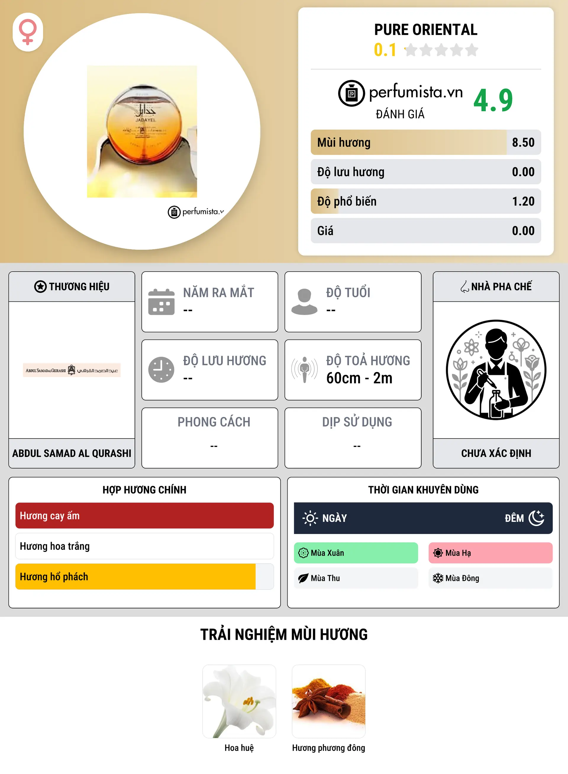Thông tin chi tiết Pure Oriental
