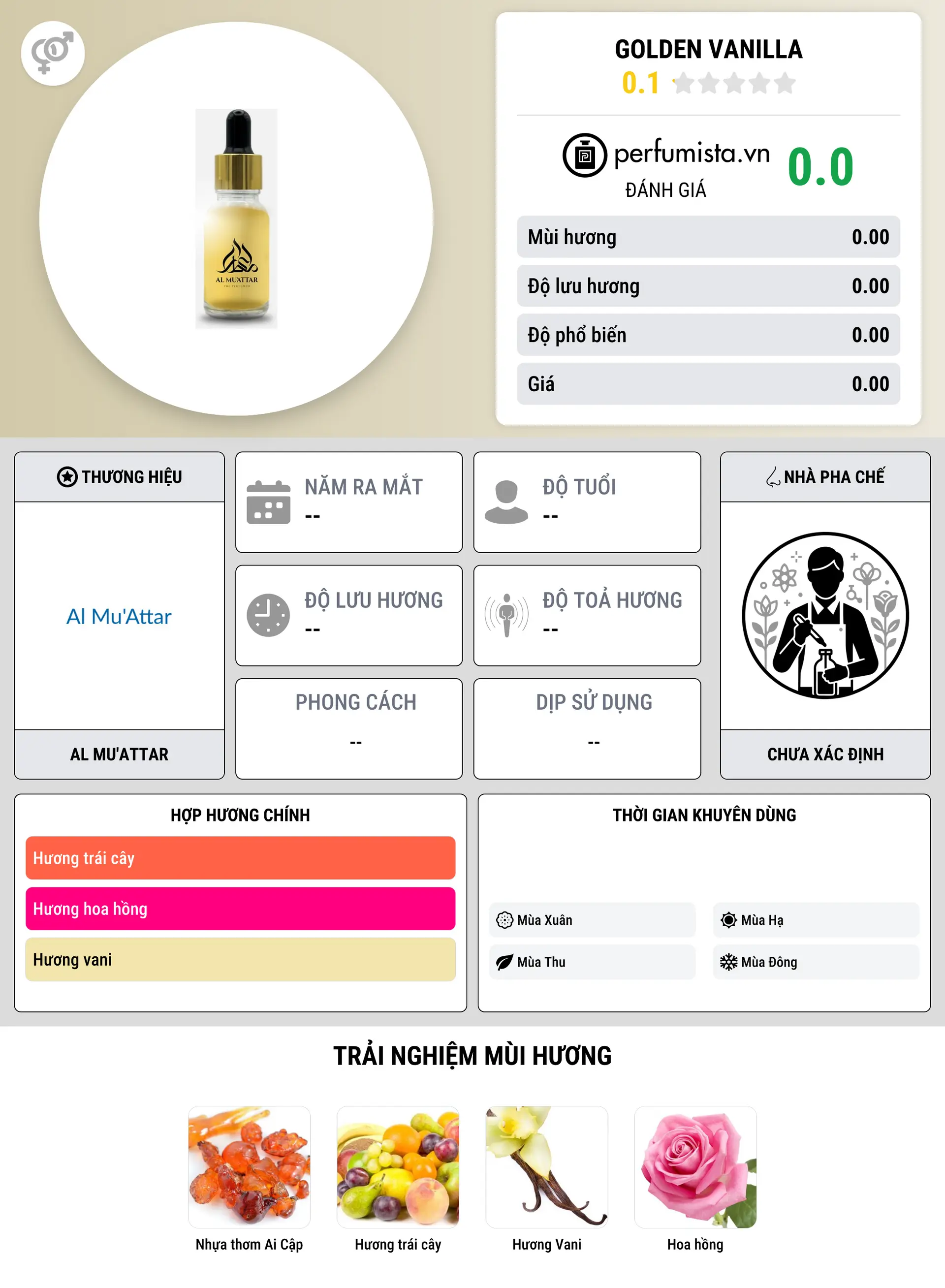 Thông tin chi tiết Golden Vanilla