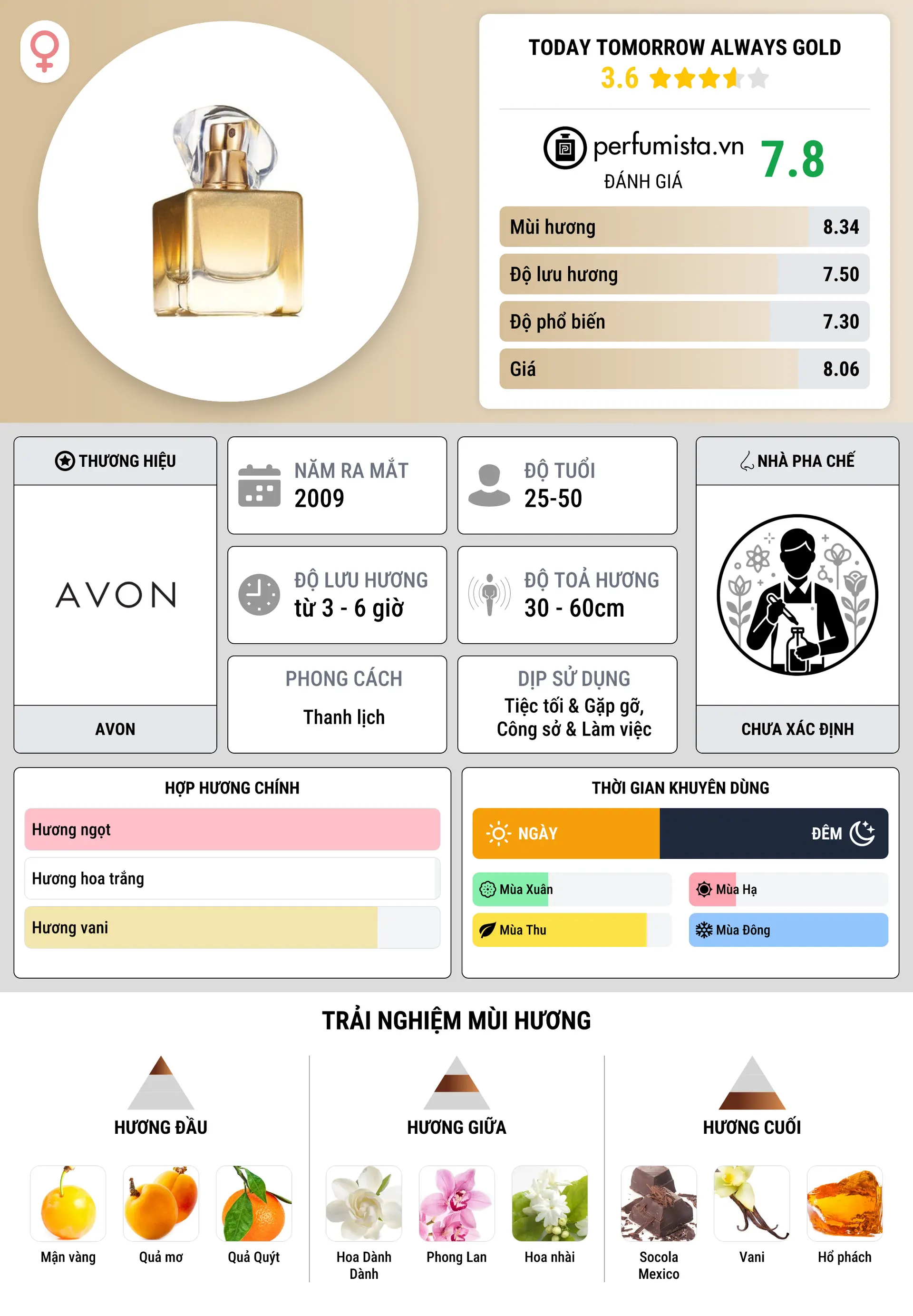 Thông tin chi tiết Today Tomorrow Always Gold