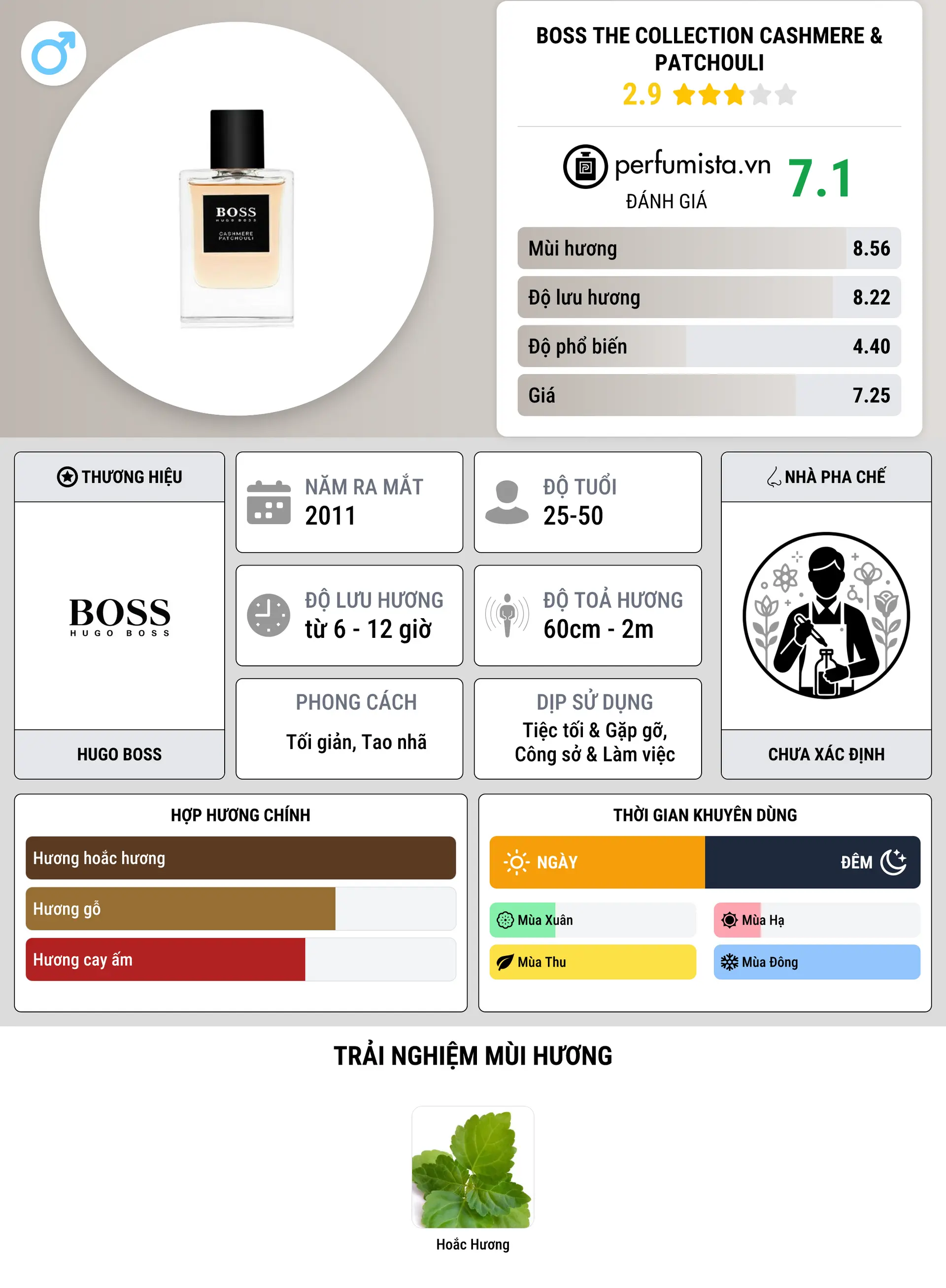 Thông tin chi tiết BOSS The Collection Cashmere & Patchouli