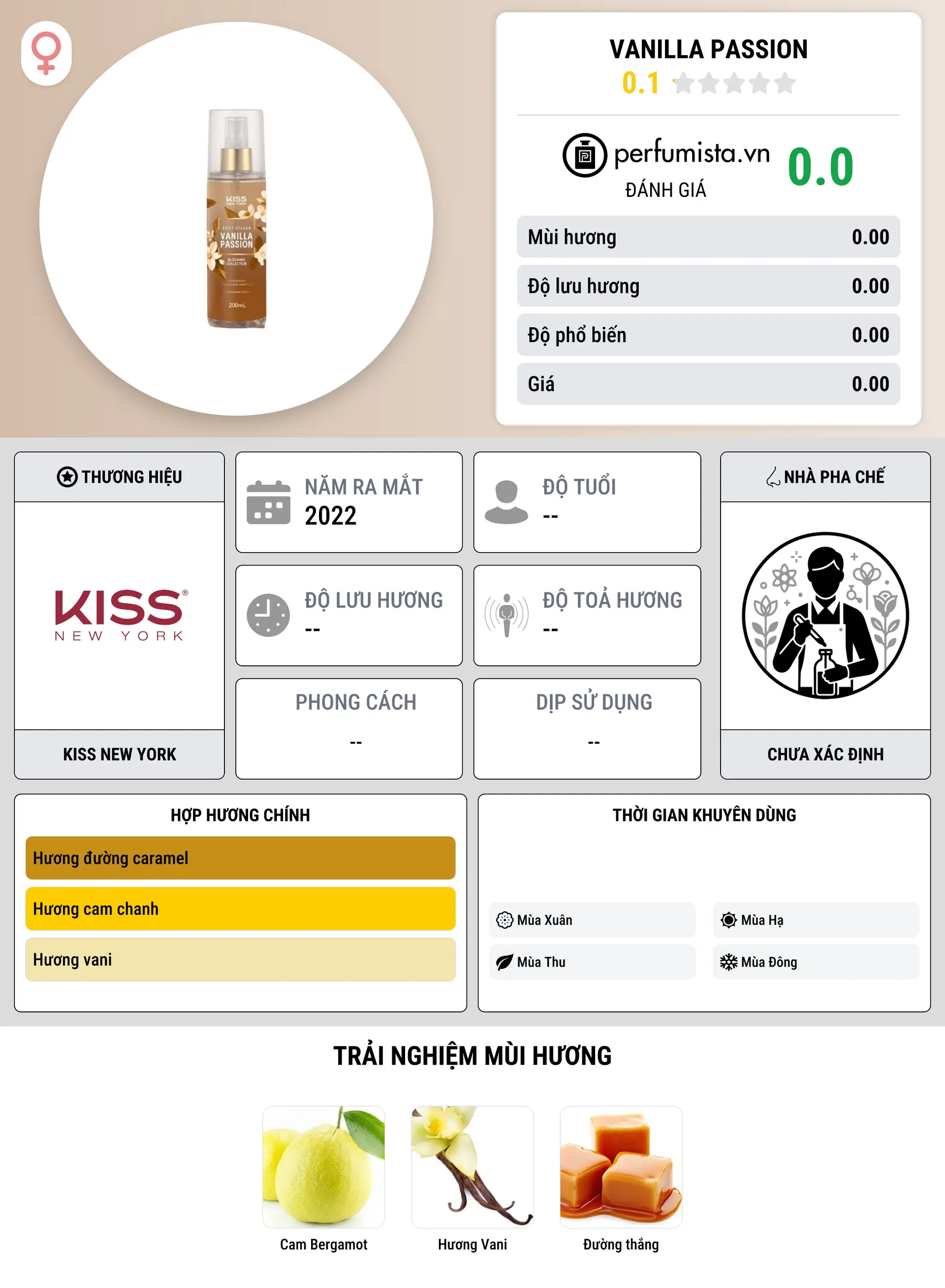Thông tin chi tiết Vanilla Passion