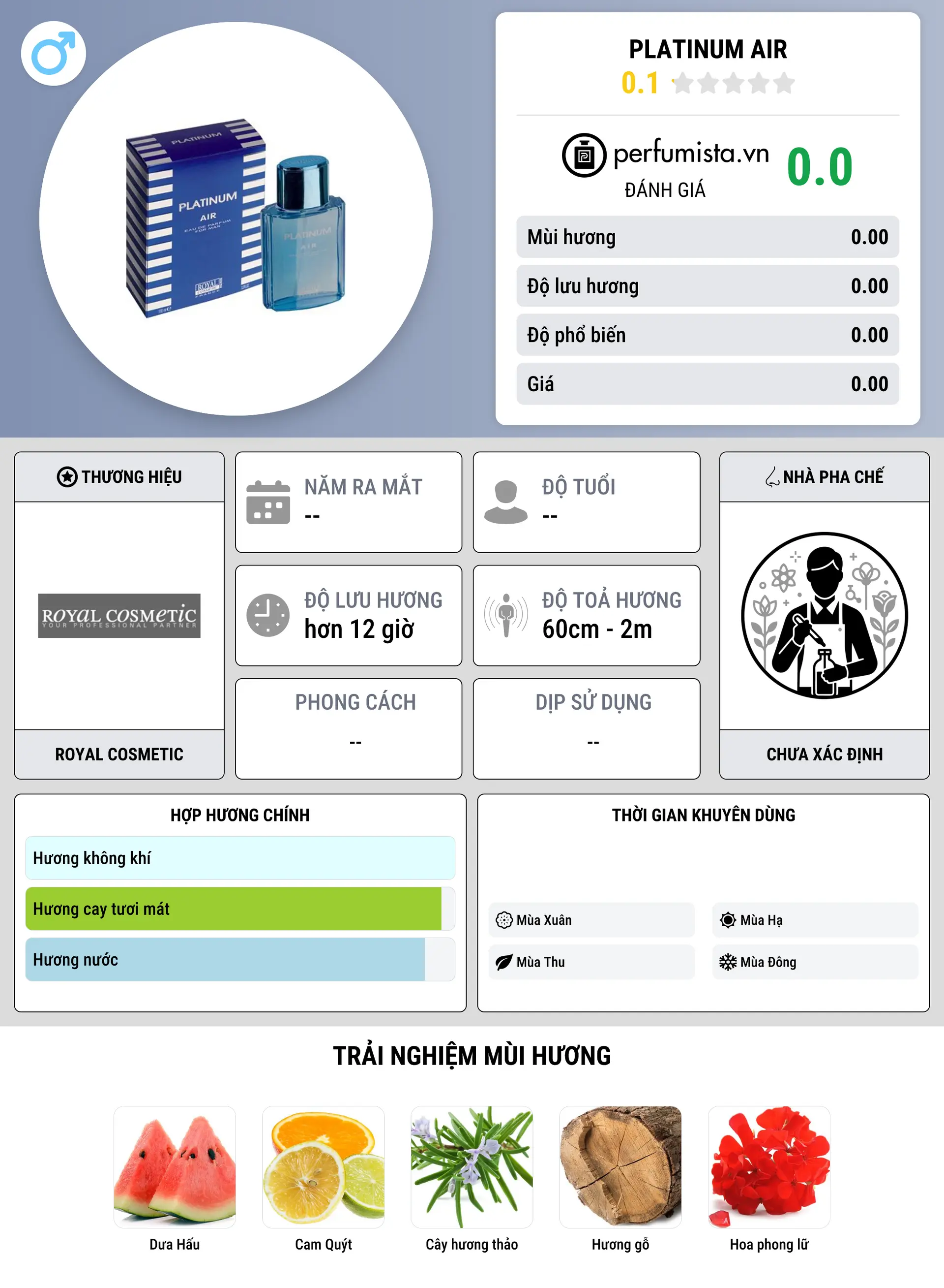 Thông tin chi tiết Platinum Air