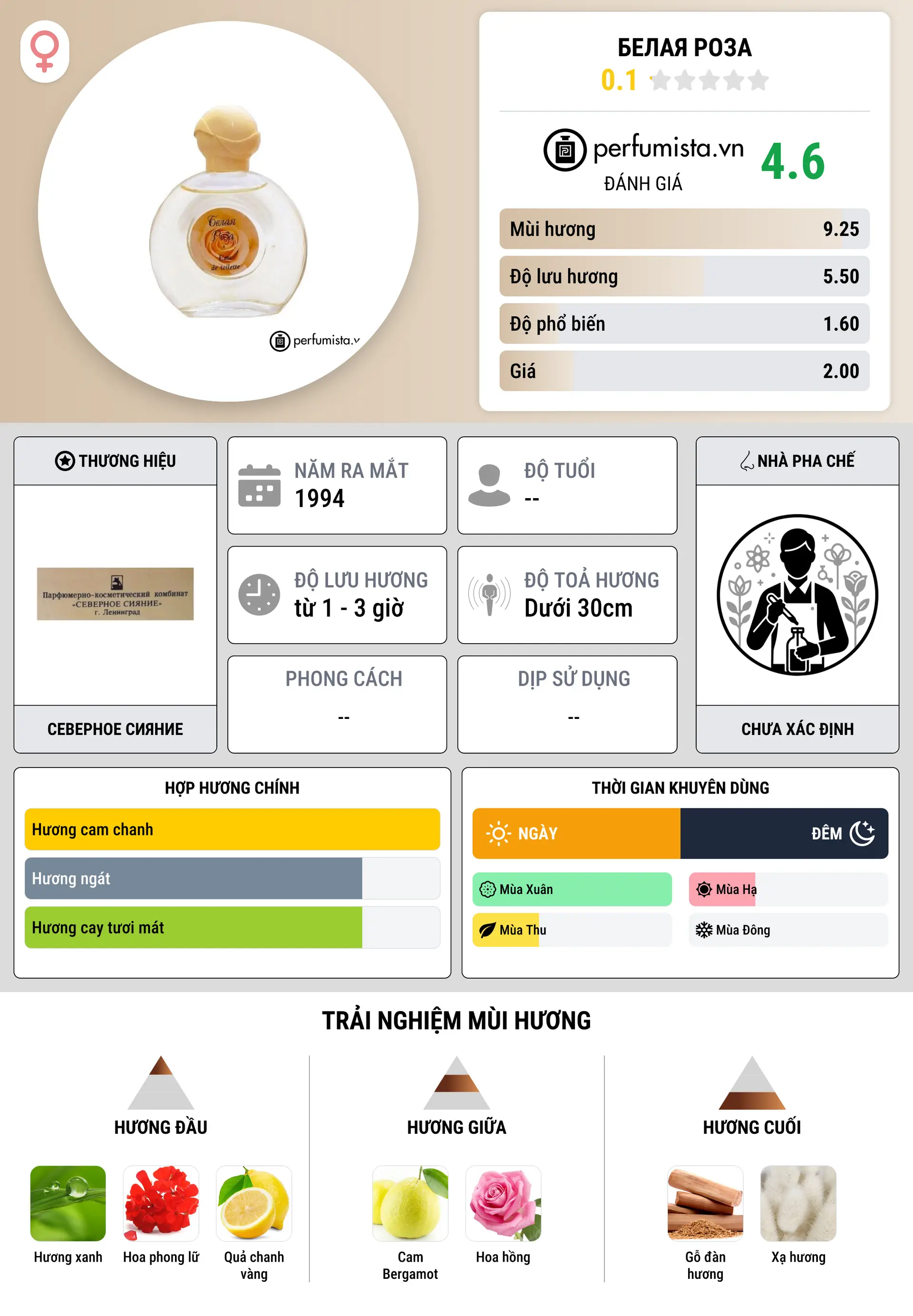 Thông tin chi tiết Белая роза