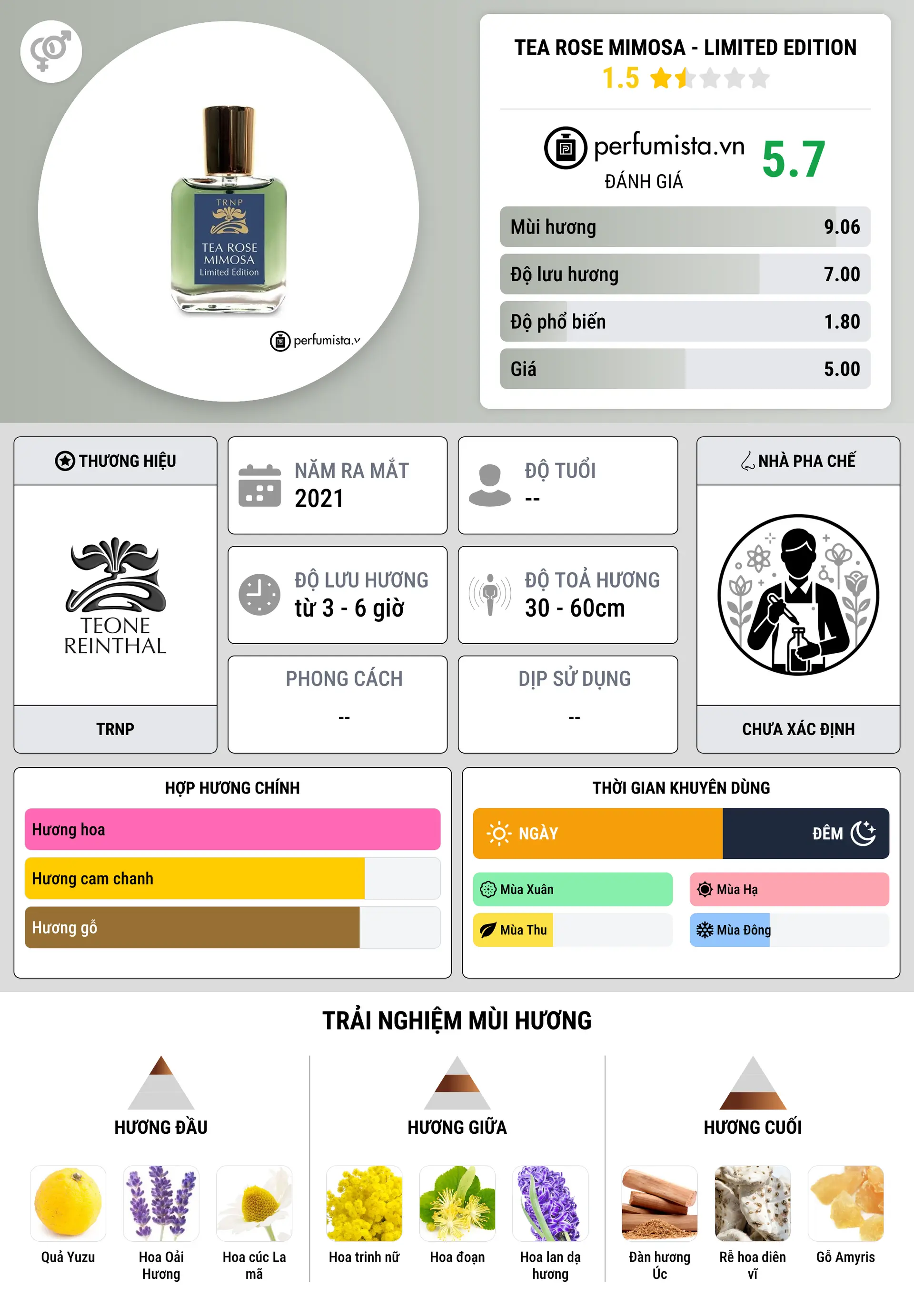 Thông tin chi tiết Tea Rose Mimosa - Limited Edition