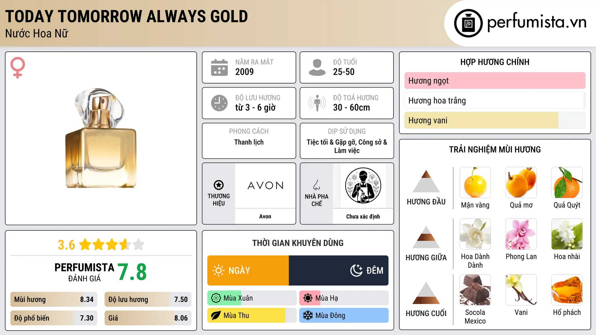 Thông tin chi tiết Today Tomorrow Always Gold