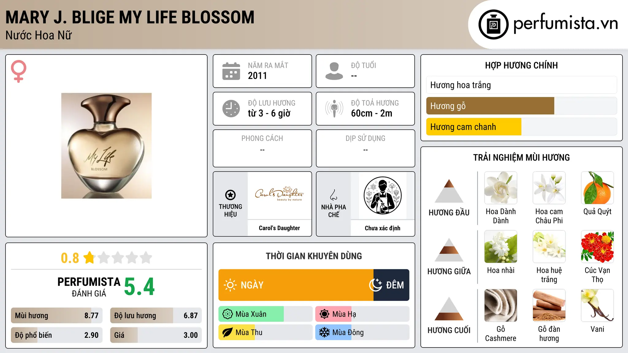 Thông tin chi tiết Mary J. Blige My Life Blossom