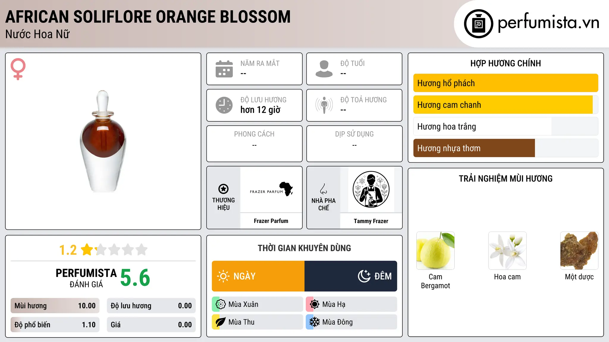 Thông tin chi tiết African Soliflore Orange Blossom