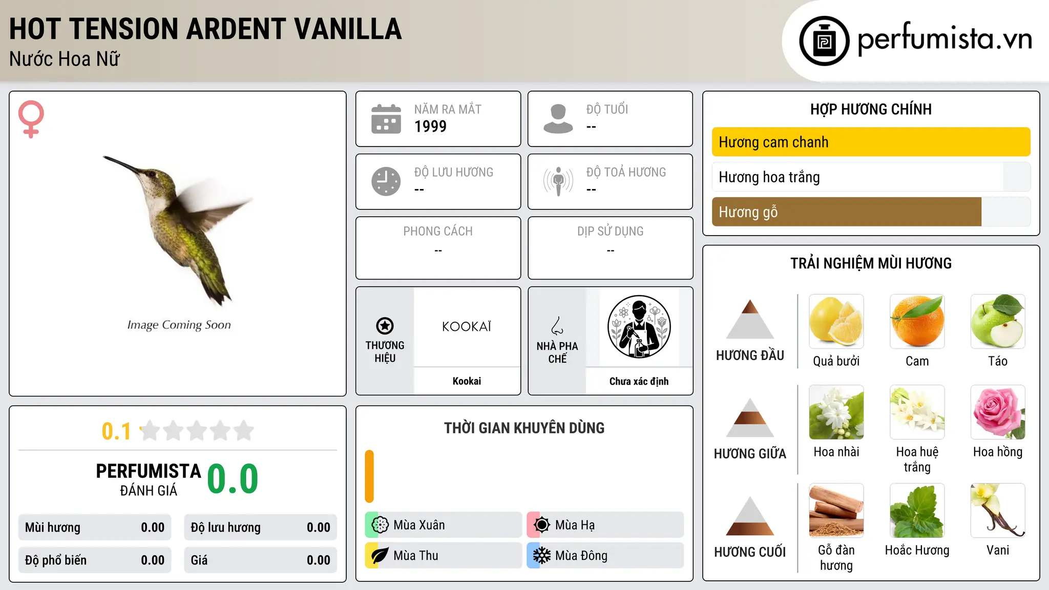 Thông tin chi tiết Hot Tension Ardent Vanilla