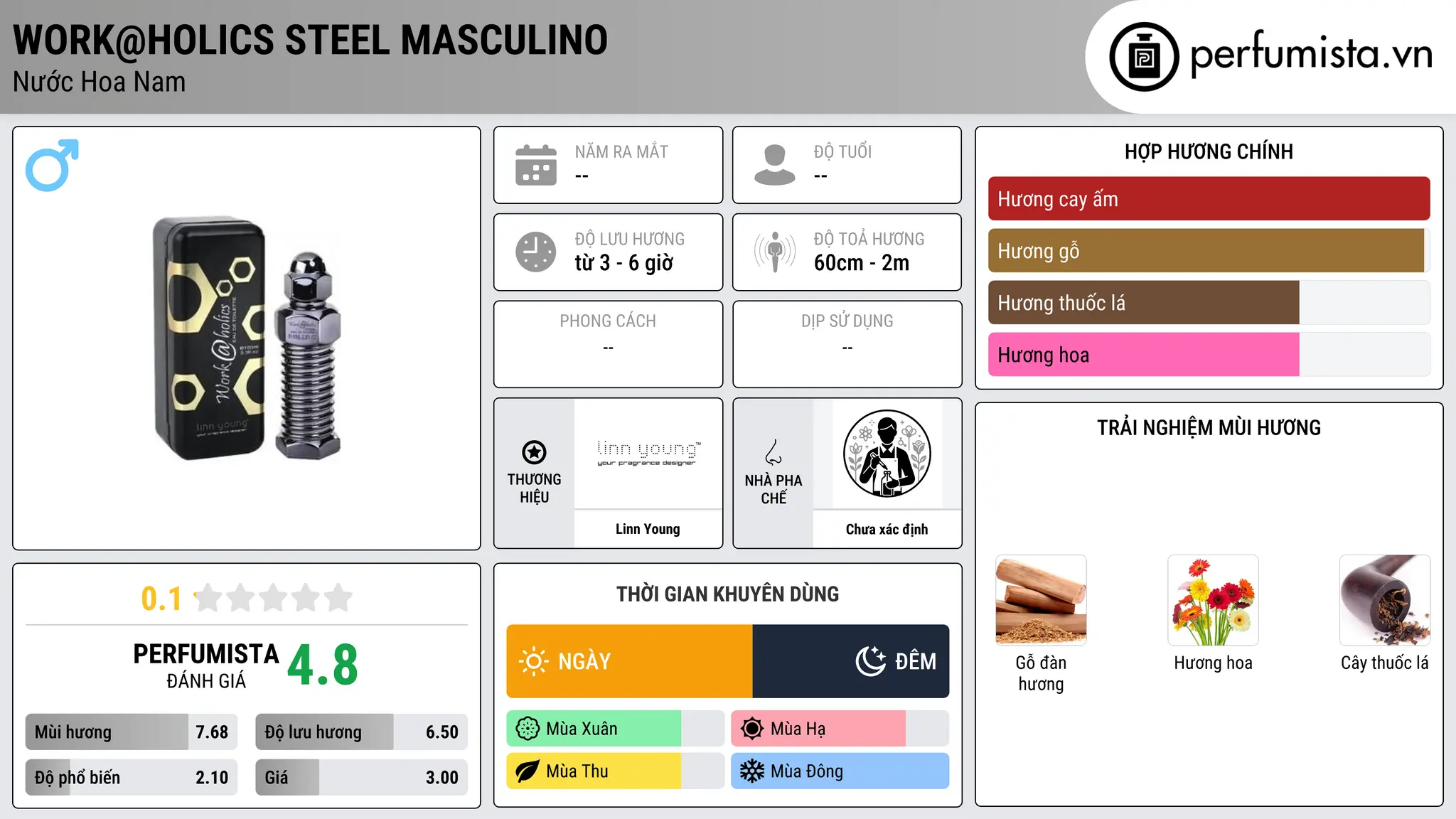Thông tin chi tiết Work@Holics Steel Masculino