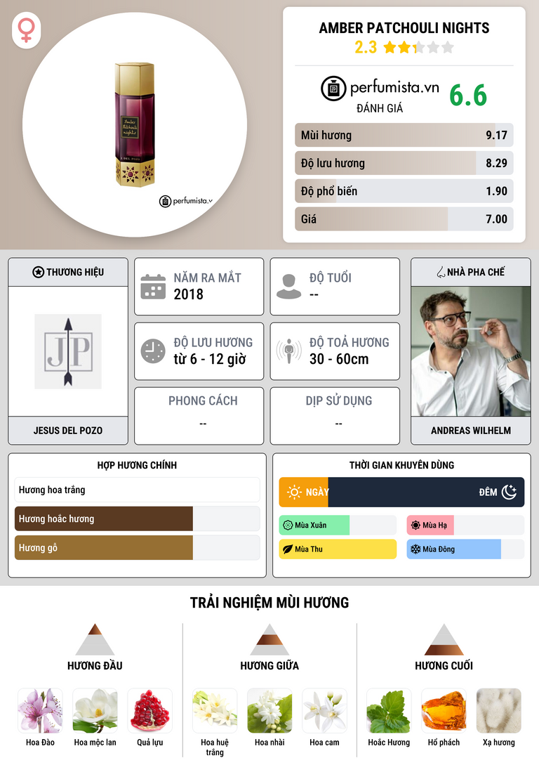 Thông tin chi tiết Amber Patchouli Nights