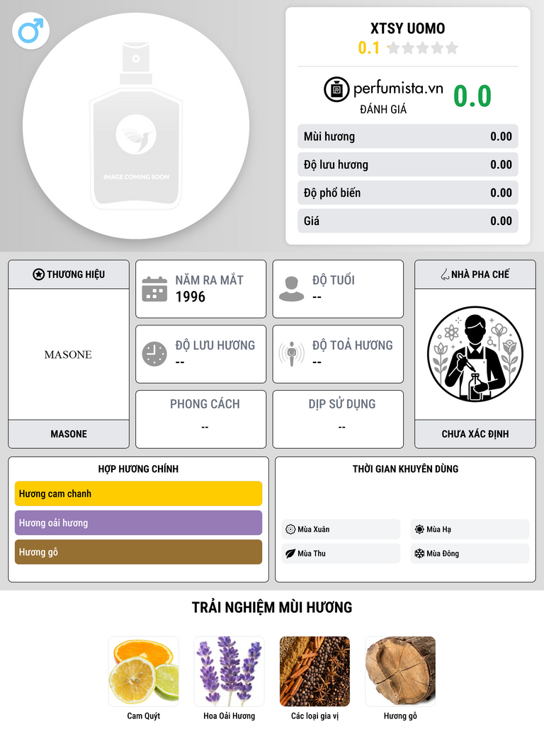 Thông tin chi tiết Xtsy Uomo