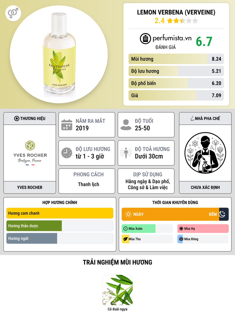 Thông tin chi tiết Lemon Verbena (Verveine)